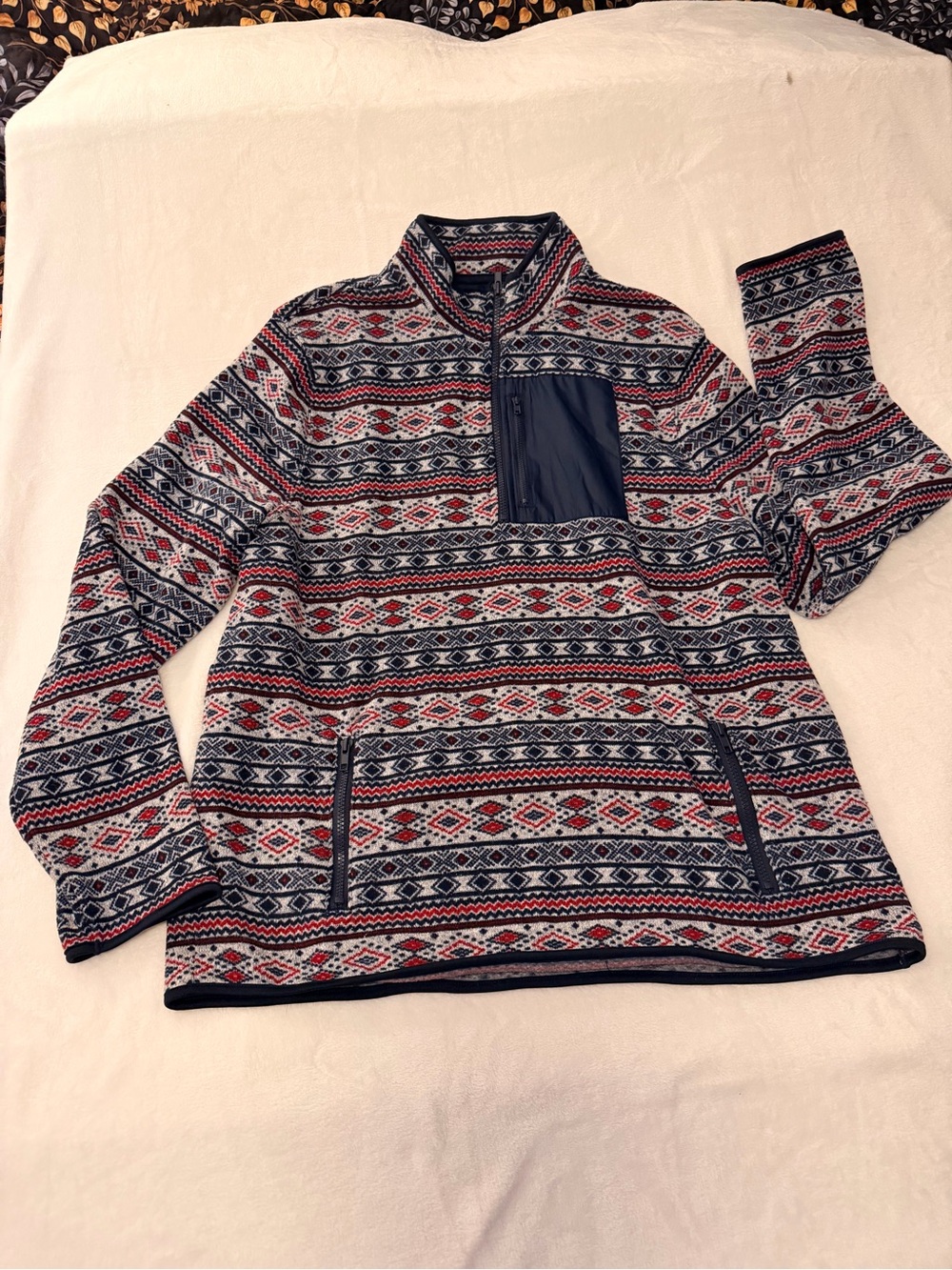 Aeropostale Men's Fair Isle Zip Pullover size: 2XL